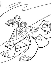 coloriage nemo et deux tortues